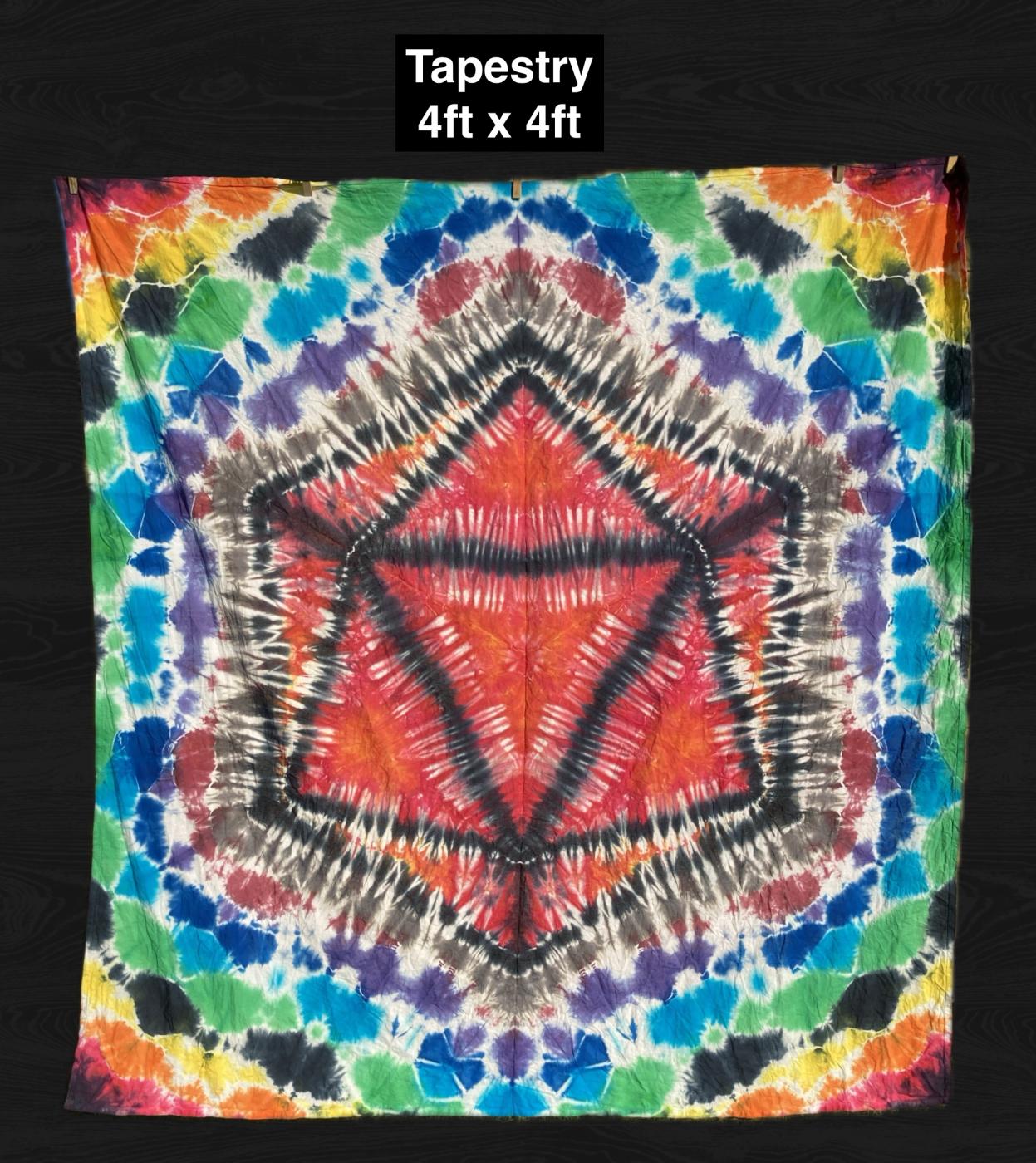 D20 Mandala Tie Dyed 4ft Tapestry