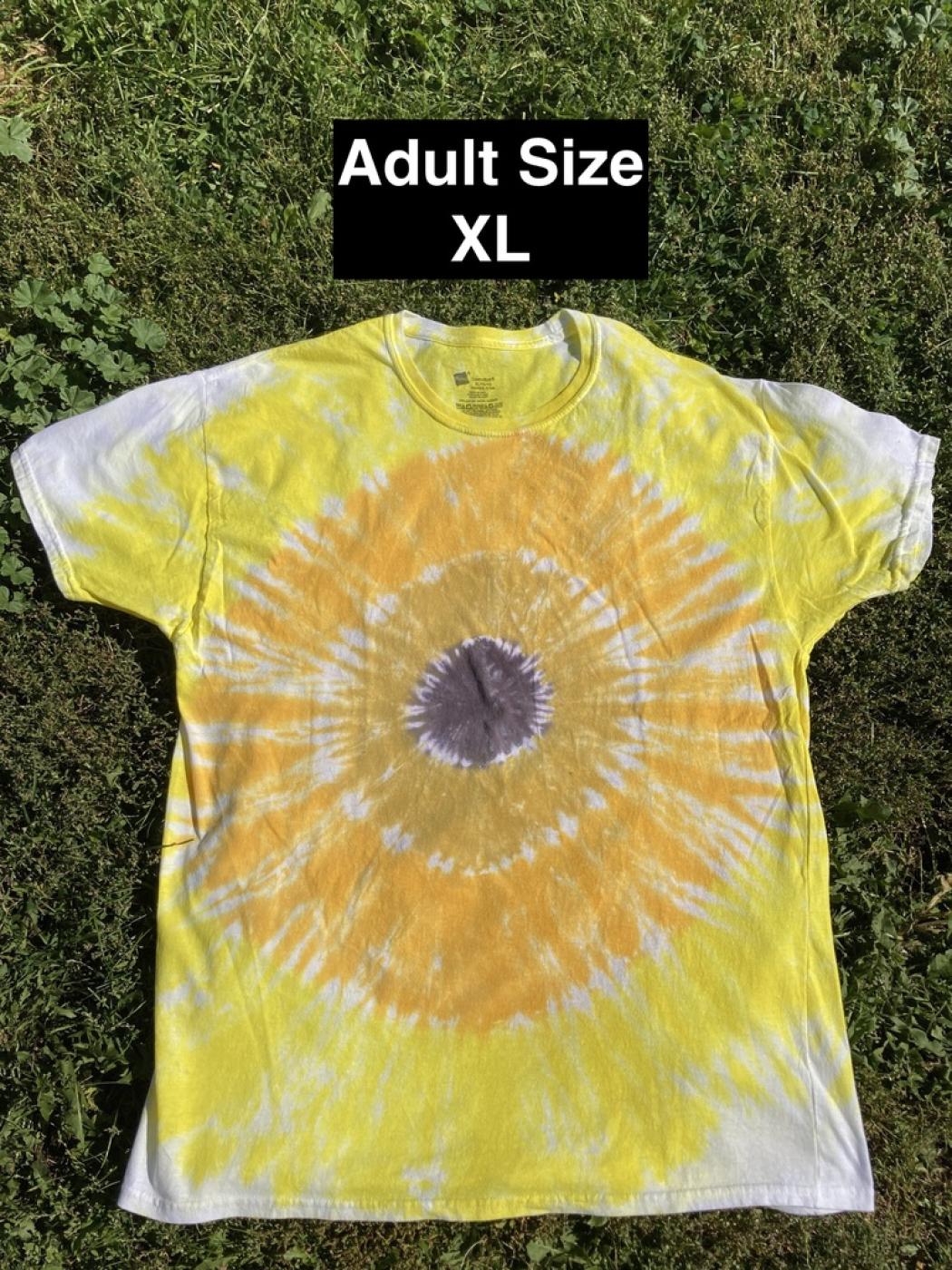 Center Target Sunflower Tie Dye T Shirt Adult XL
