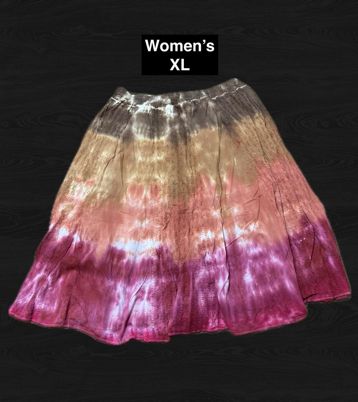 Earthy Tie Dyed Skirt Women's XL