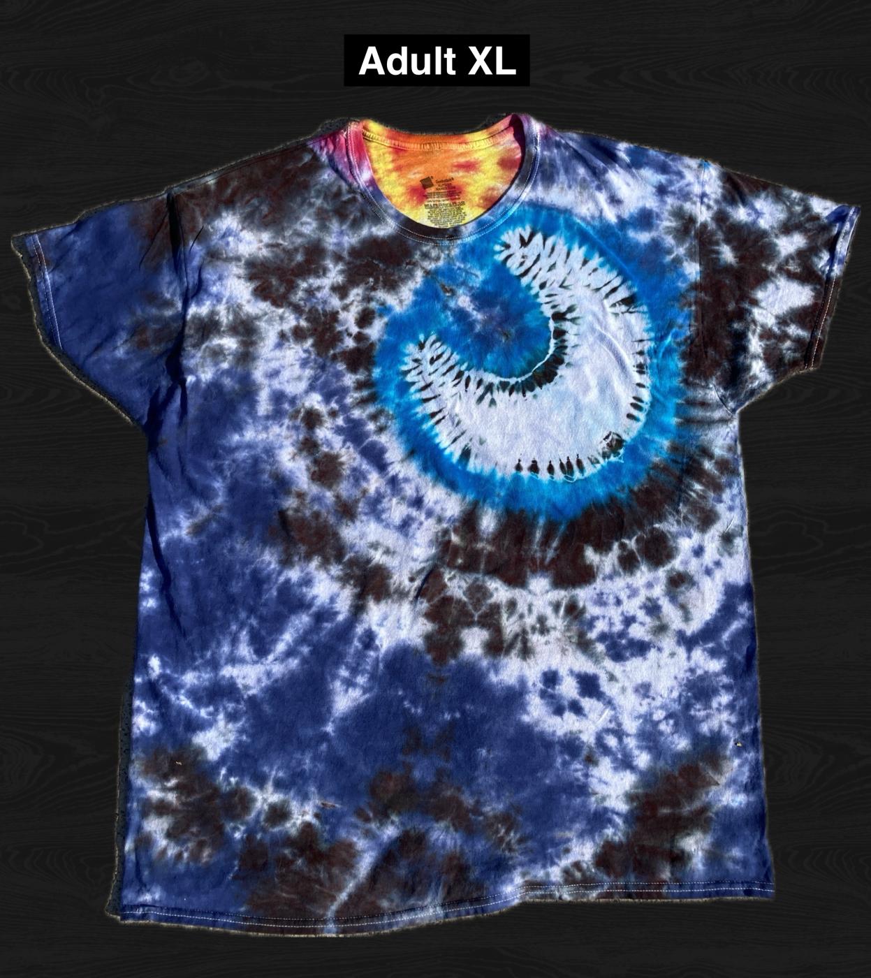 Crescent Blue Moon Tie Dyed T Shirt Adult XL