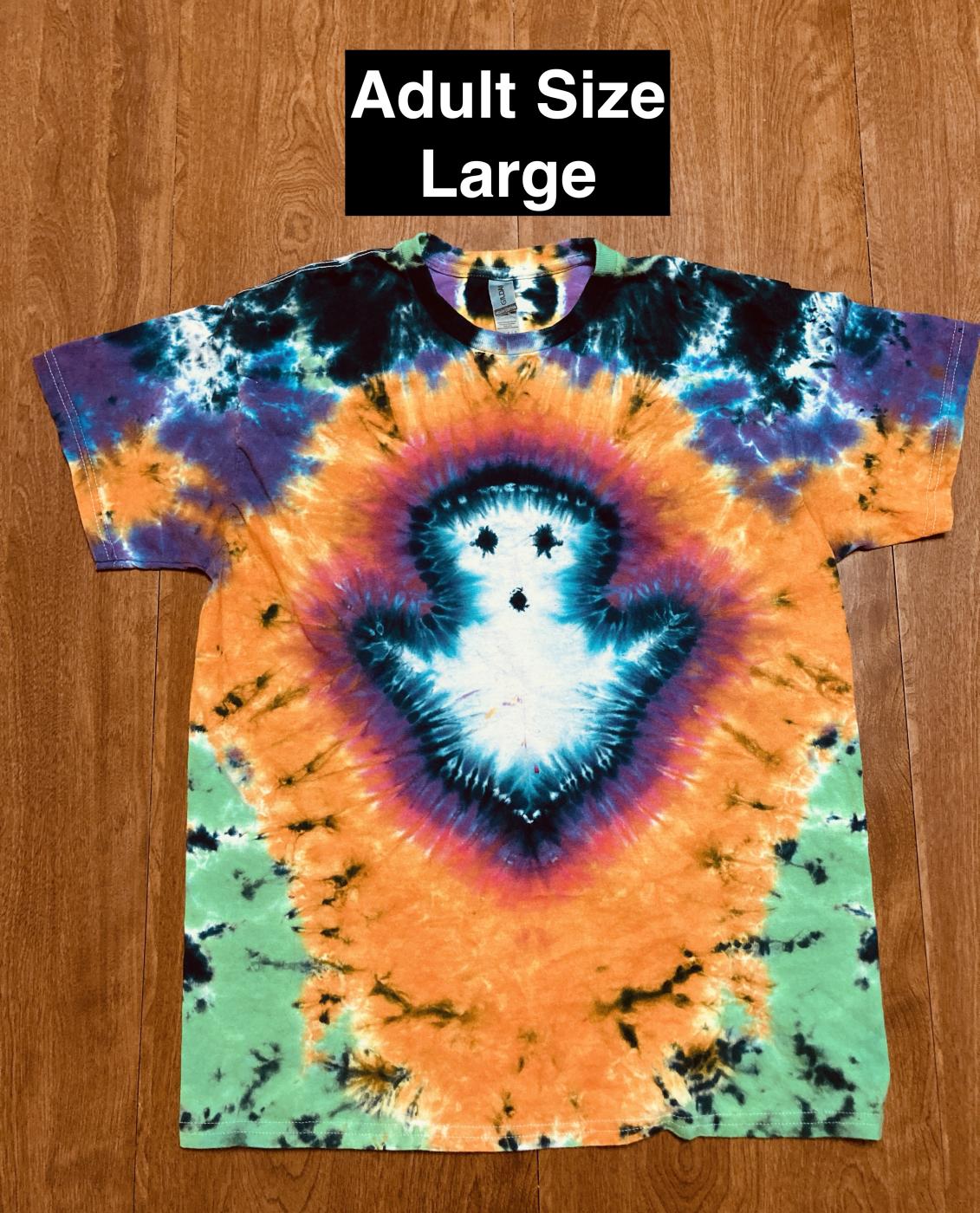 Ghostly Tie Dye T Shirt Adult Large