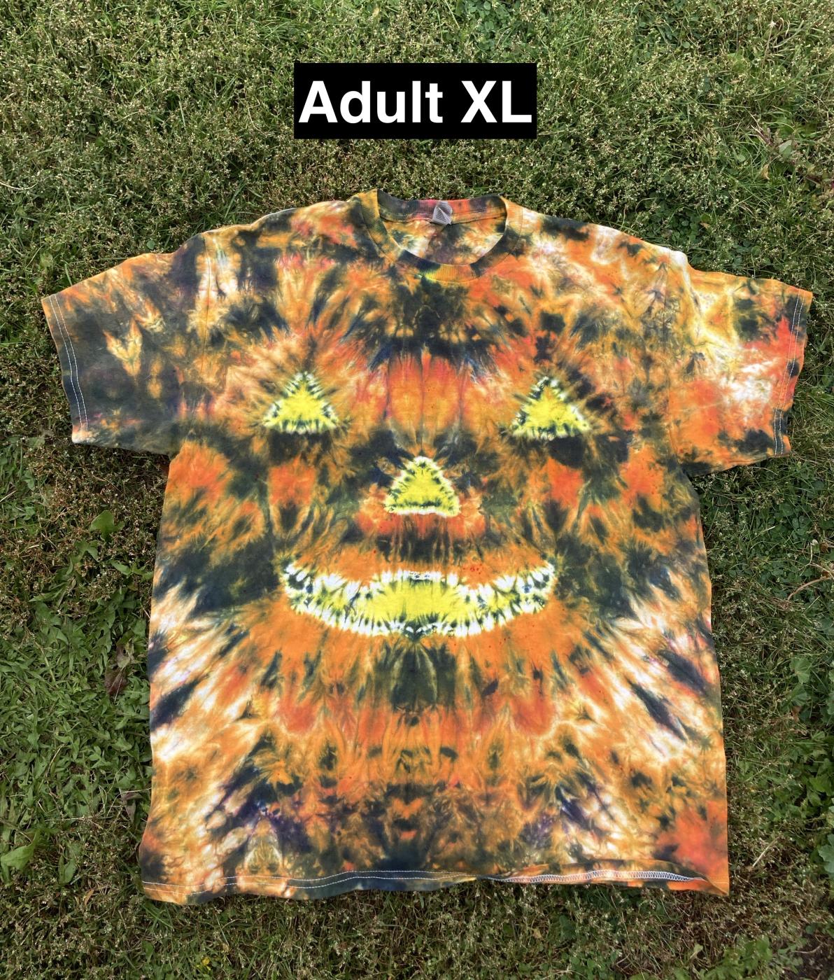 Fall Jack O Lantern Tie Dye T Shirt Adult XL