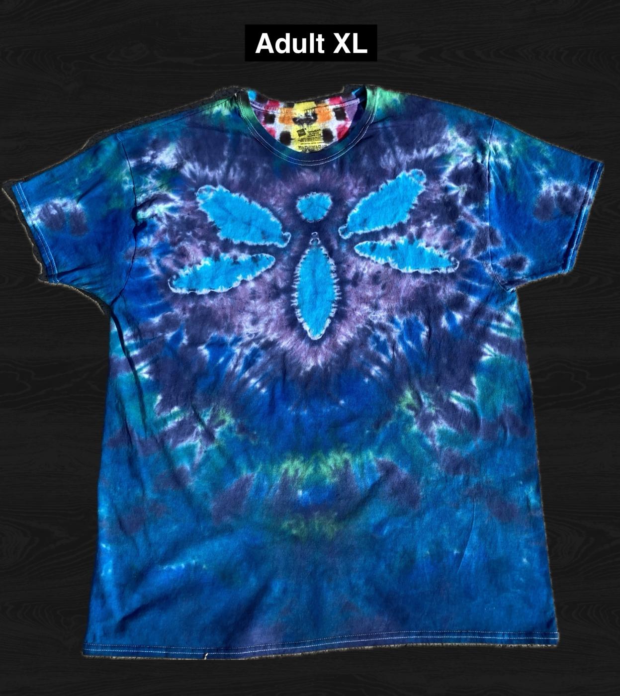 Dragonfly Blues Tie Dyed T Shirt Adult XL