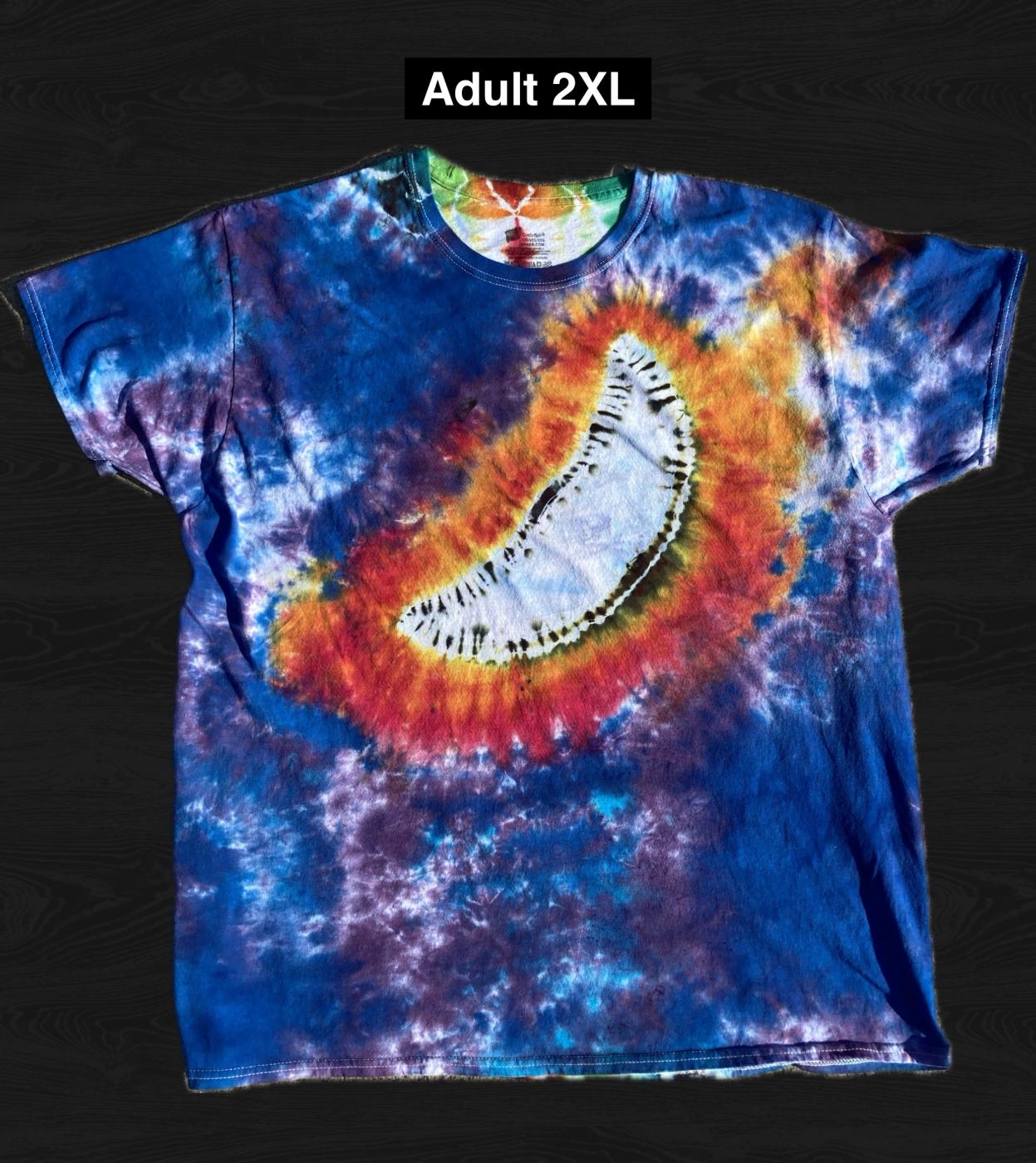 Crescent Blood Moon Tie Dyed T Shirt Adult 2XL