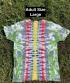 Brown Guitar Green Crinkle Rainbow Spine Tie Dye T-Shirt Adult Large